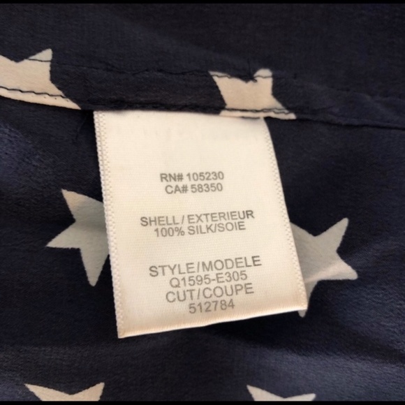 Equipment White Stars & Birds Blouse Top - Small - Picture 4 of 4